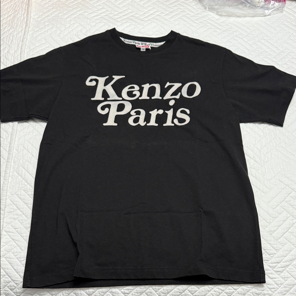 Kenzo Black Tee with White Logo (Oversized)